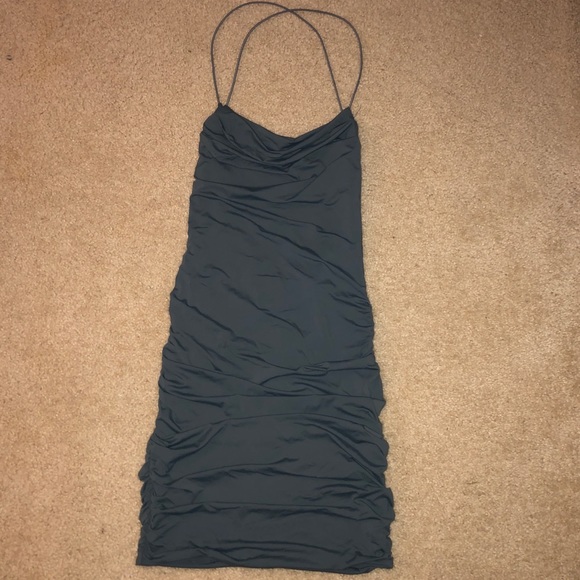 Steel Colored Bodycon Dress - Picture 3 of 3